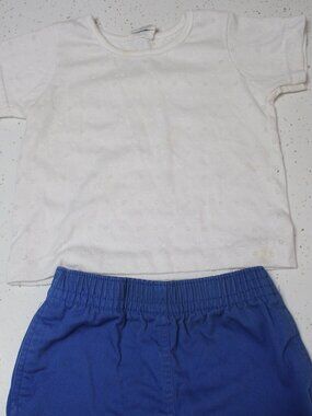 Liberty and Okie Dokie Shorts Outfit White Top Blue Shorts Kids Size 3T